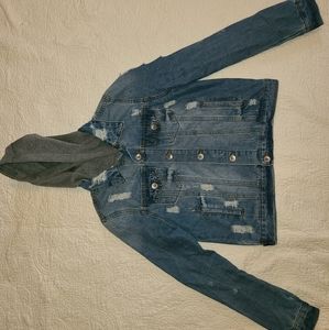 Juniors Jean Jacket with Detachable Hood